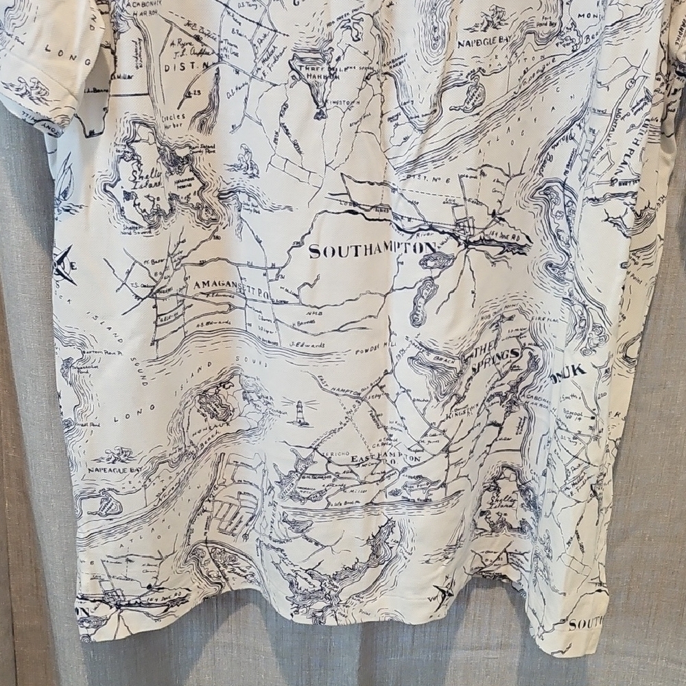 Ralph Lauren Mens Blue Label Knit Oxford Short Sleeve Map Print Polo Shirt - Picture 11 of 16